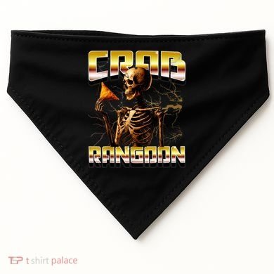 Funny Crab Rangoon Bootleg Rap Aesthetic Goons Meme Skeleton USA-Made Doggie Bandana