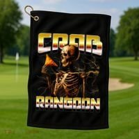 Funny Crab Rangoon Bootleg Rap Aesthetic Goons Meme Skeleton Golf Towel thumb 1