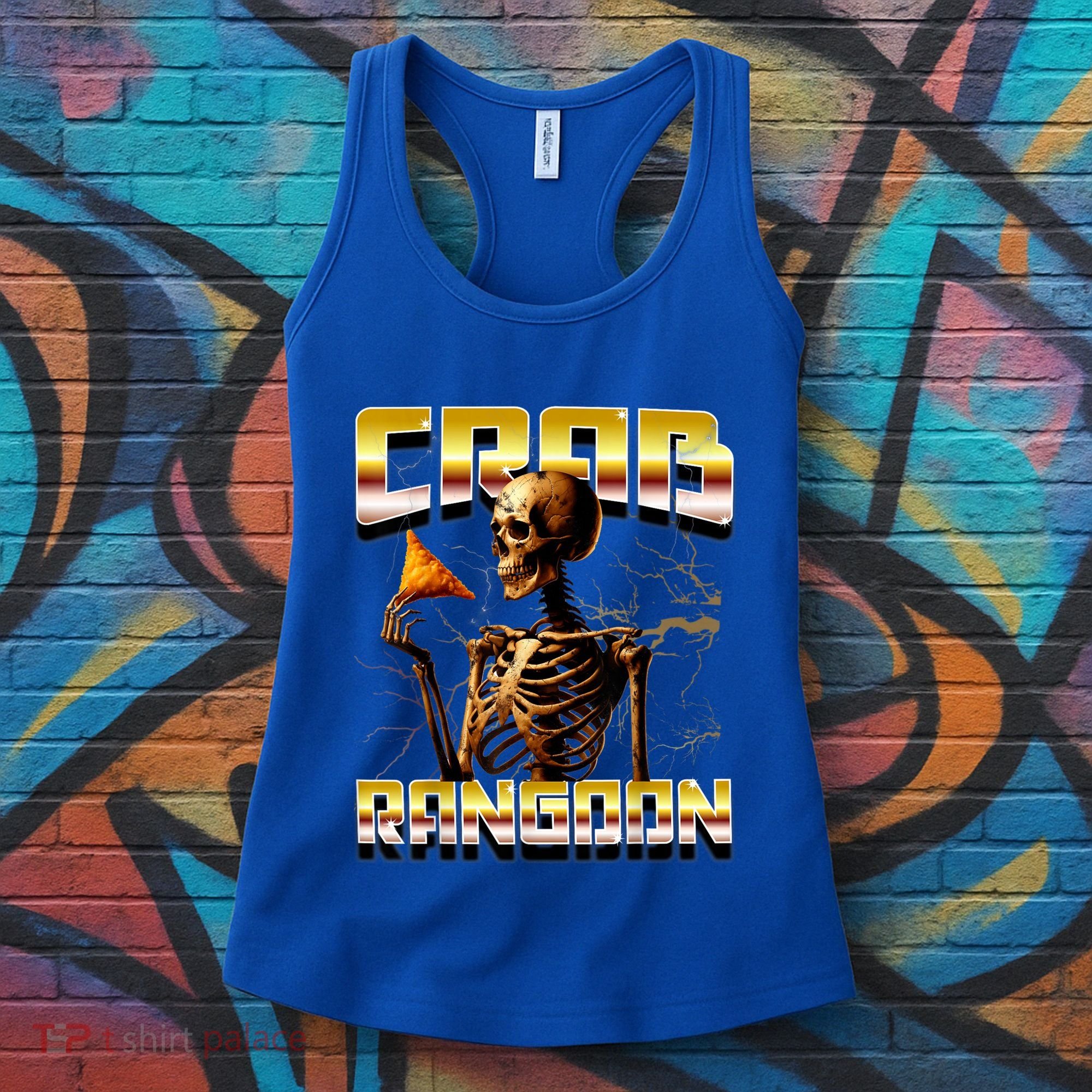Funny Crab Rangoon Bootleg Rap Aesthetic Goons Meme Skeleton Women's Tank Top