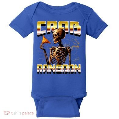 Funny Crab Rangoon Bootleg Rap Aesthetic Goons Meme Skeleton Baby Bodysuit