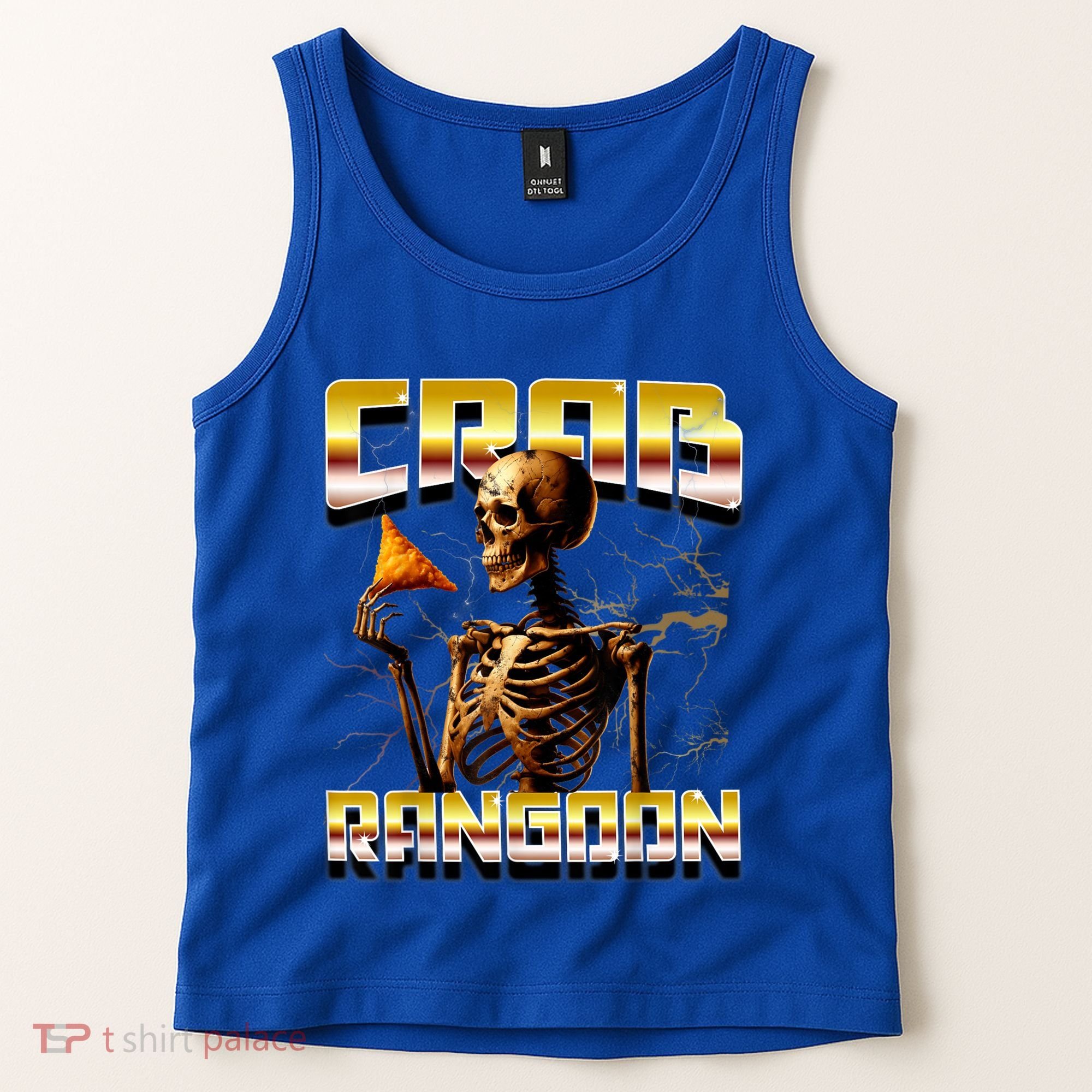 Funny Crab Rangoon Bootleg Rap Aesthetic Goons Meme Skeleton Tank Top