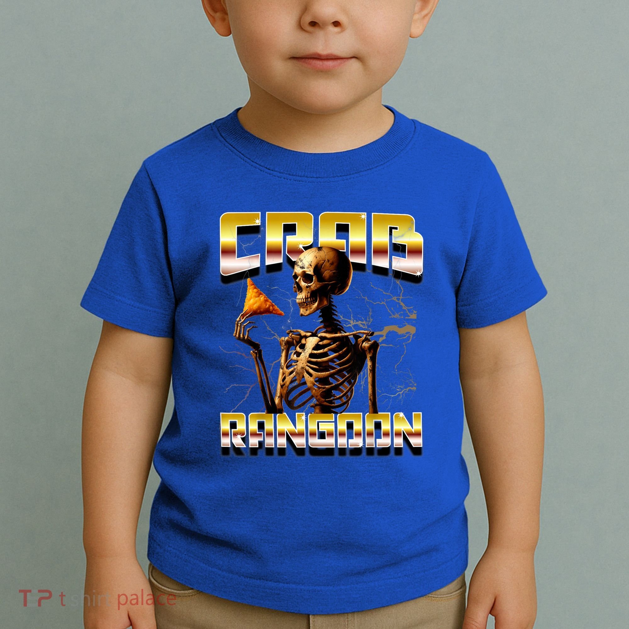Funny Crab Rangoon Bootleg Rap Aesthetic Goons Meme Skeleton Toddler T-Shirt