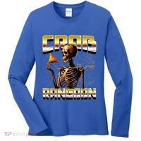 Funny Crab Rangoon Bootleg Rap Aesthetic Goons Meme Skeleton Women's Long Sleeve Shirt thumb 0