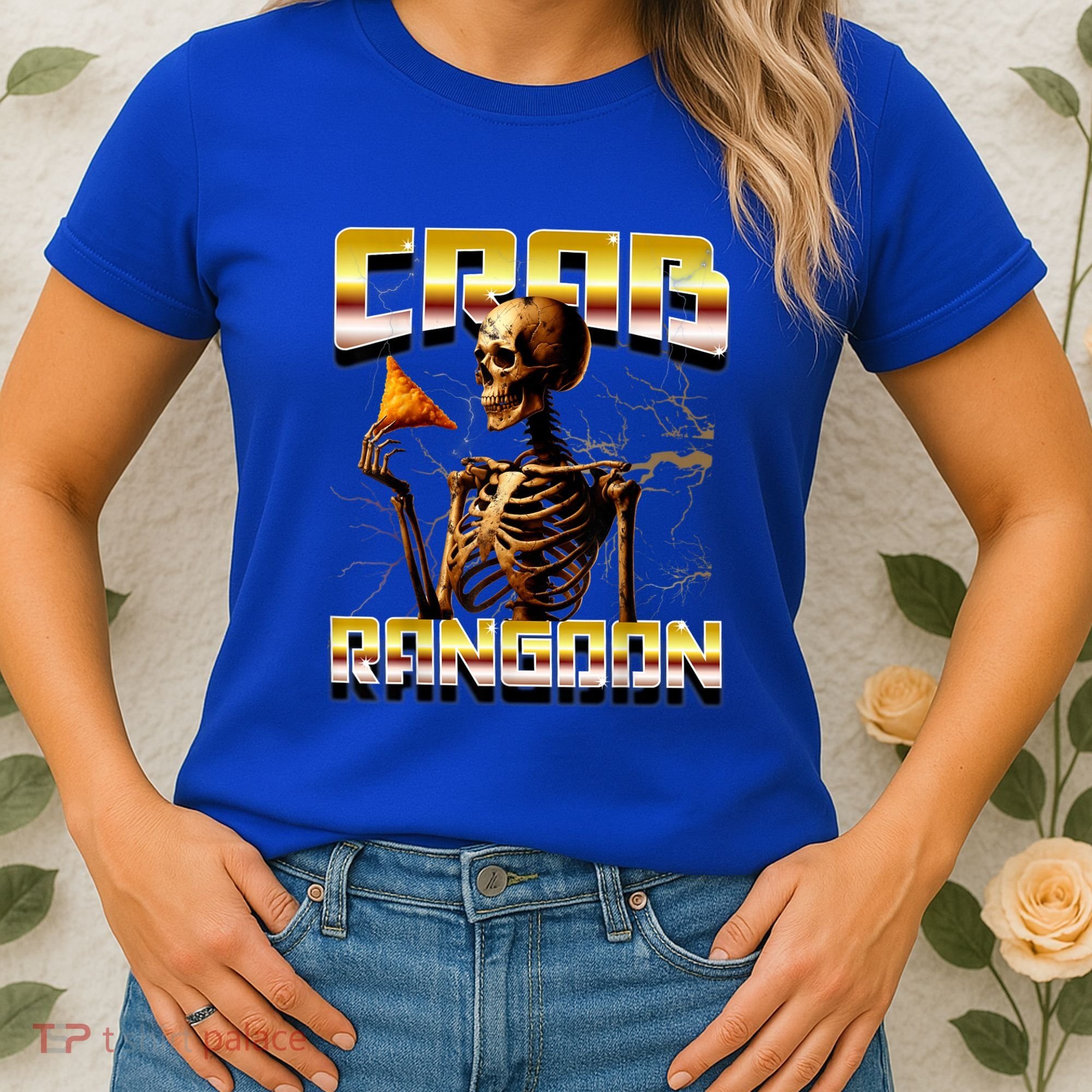 Funny Crab Rangoon Bootleg Rap Aesthetic Goons Meme Skeleton Women's T-Shirt
