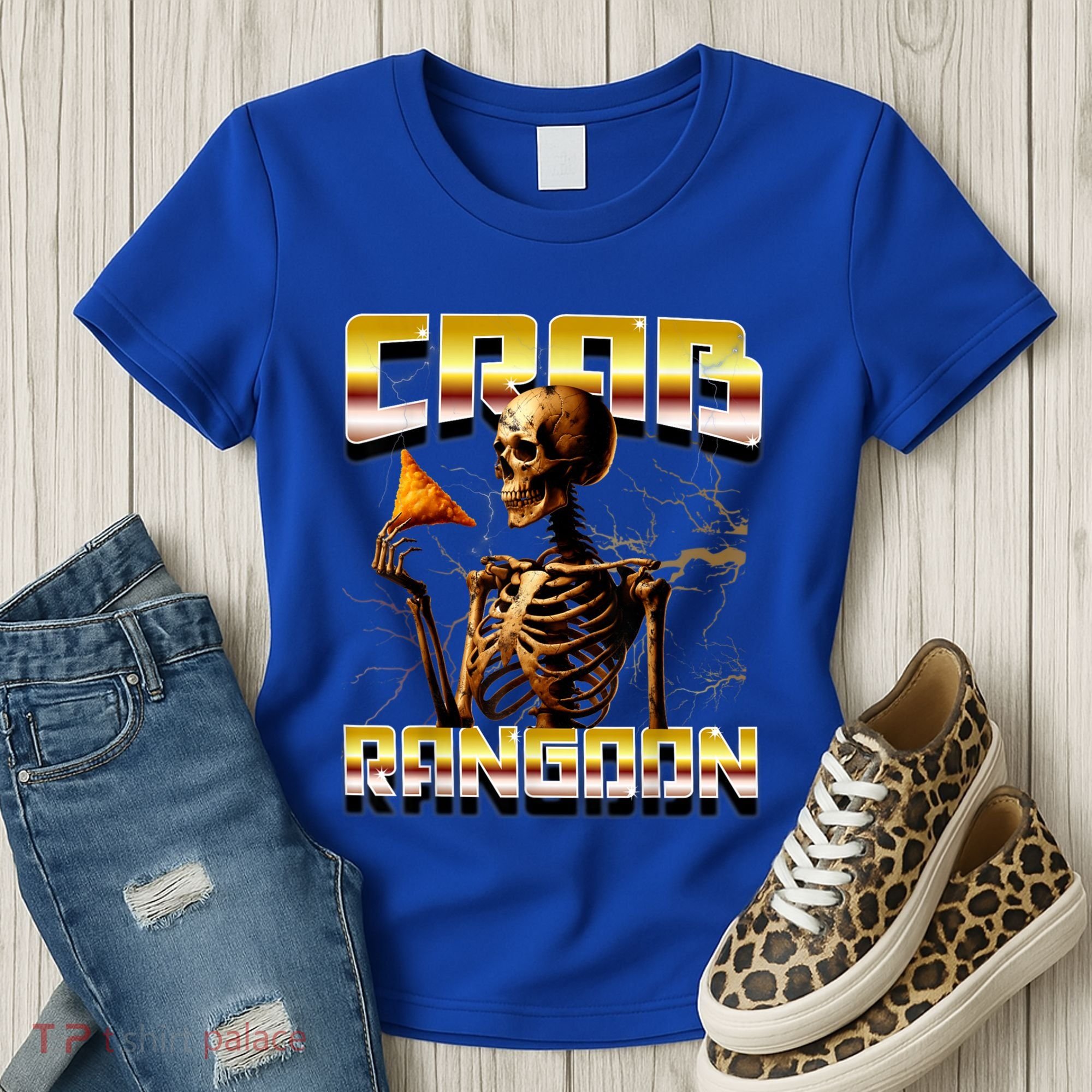 Funny Crab Rangoon Bootleg Rap Aesthetic Goons Meme Skeleton Women's T-Shirt