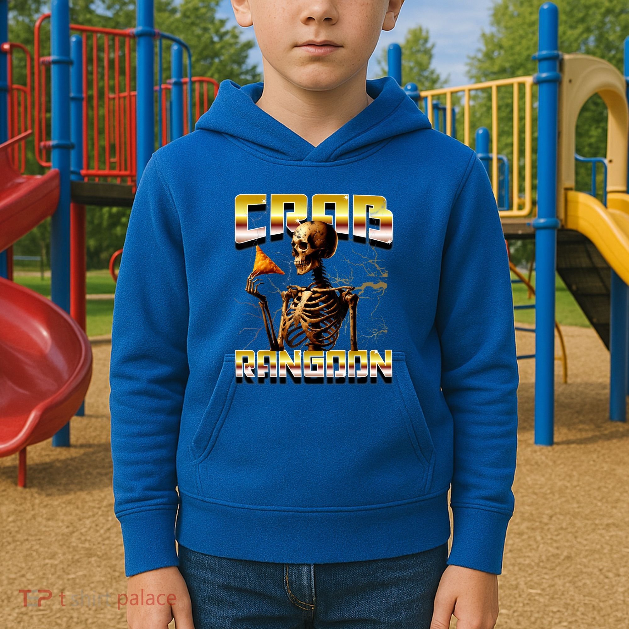 Funny Crab Rangoon Bootleg Rap Aesthetic Goons Meme Skeleton Kids Hoodie