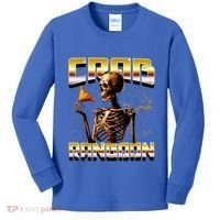 Funny Crab Rangoon Bootleg Rap Aesthetic Goons Meme Skeleton Kids Long Sleeve Shirt thumb 0