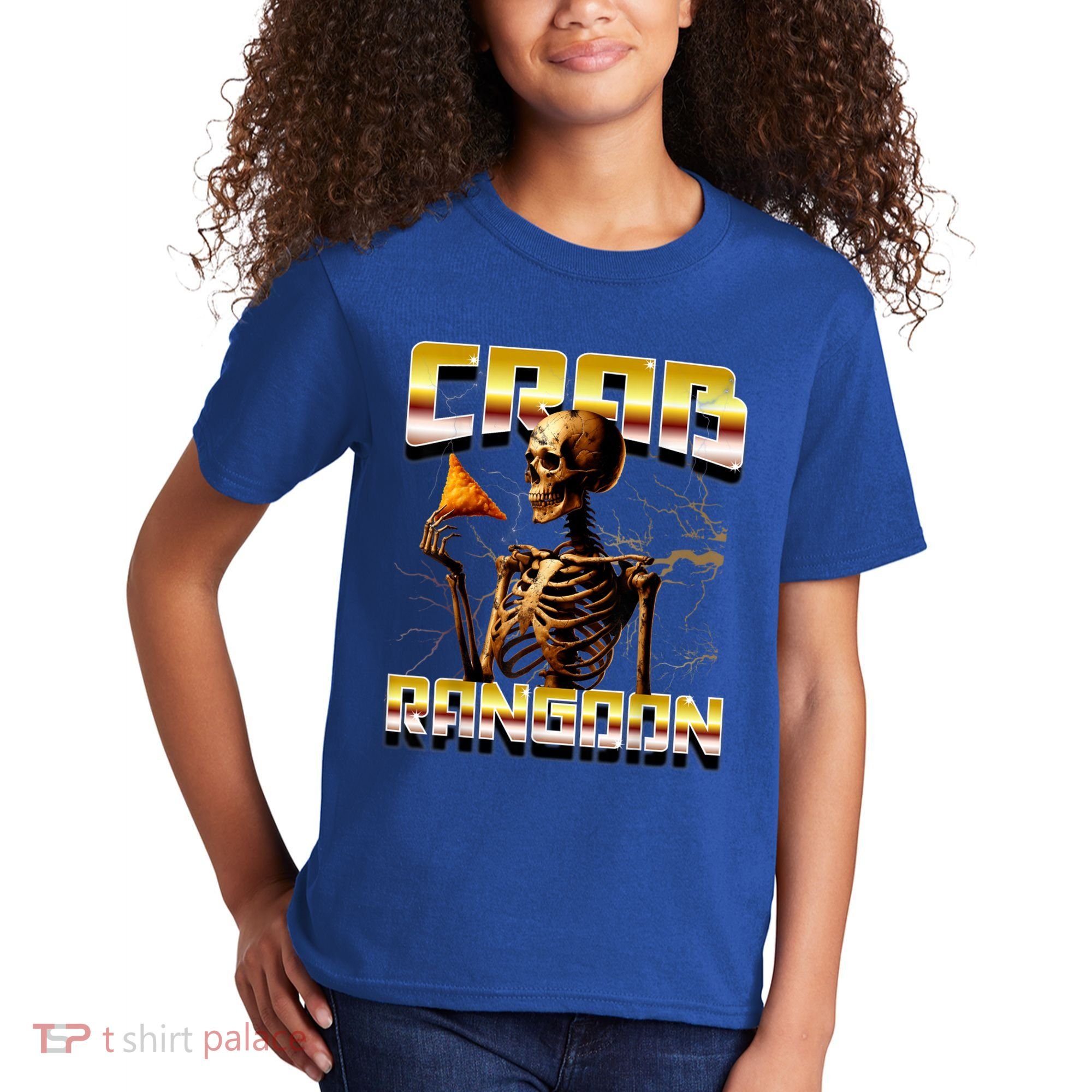 Funny Crab Rangoon Bootleg Rap Aesthetic Goons Meme Skeleton Kids T-Shirt