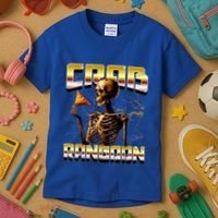 Funny Crab Rangoon Bootleg Rap Aesthetic Goons Meme Skeleton Kids T-Shirt thumb 3