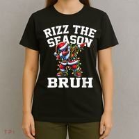 Funny Christmas Rizzmas Santa Xmas Rizz The Season Bruh T-Shirt thumb 4
