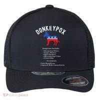 Funny Conservative Republican Anti Biden Donkeypox Flexfit Unipanel Trucker Cap thumb 0