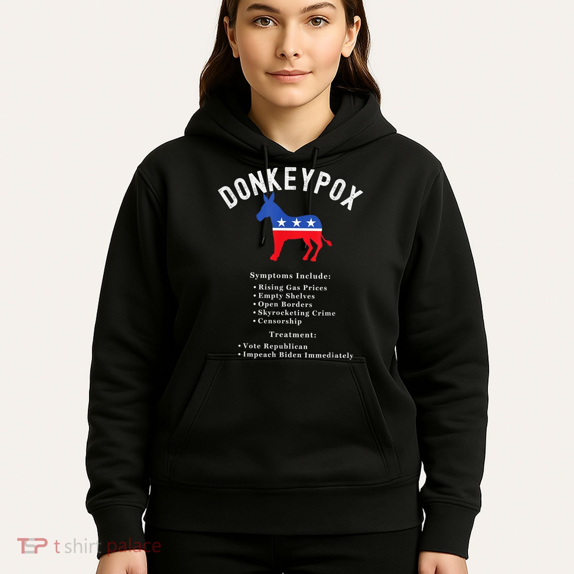 Funny Conservative Republican Anti Biden Donkeypox Hoodie