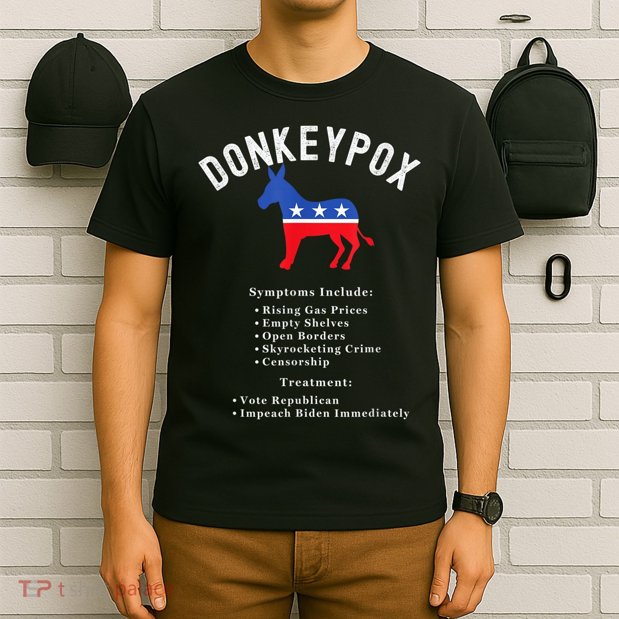Funny Conservative Republican Anti Biden Donkeypox T-Shirt