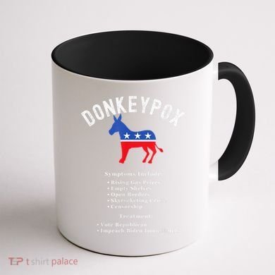 Funny Conservative Republican Anti Biden Donkeypox Coffee Mug back