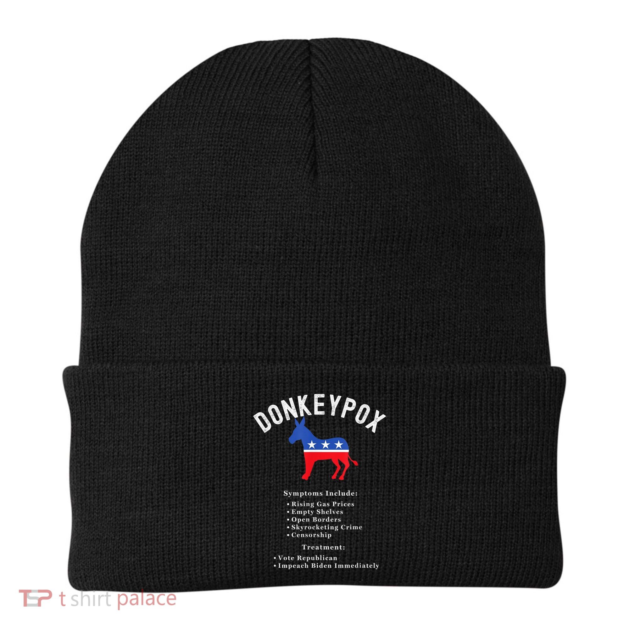 Funny Conservative Republican Anti Biden Donkeypox Beanie