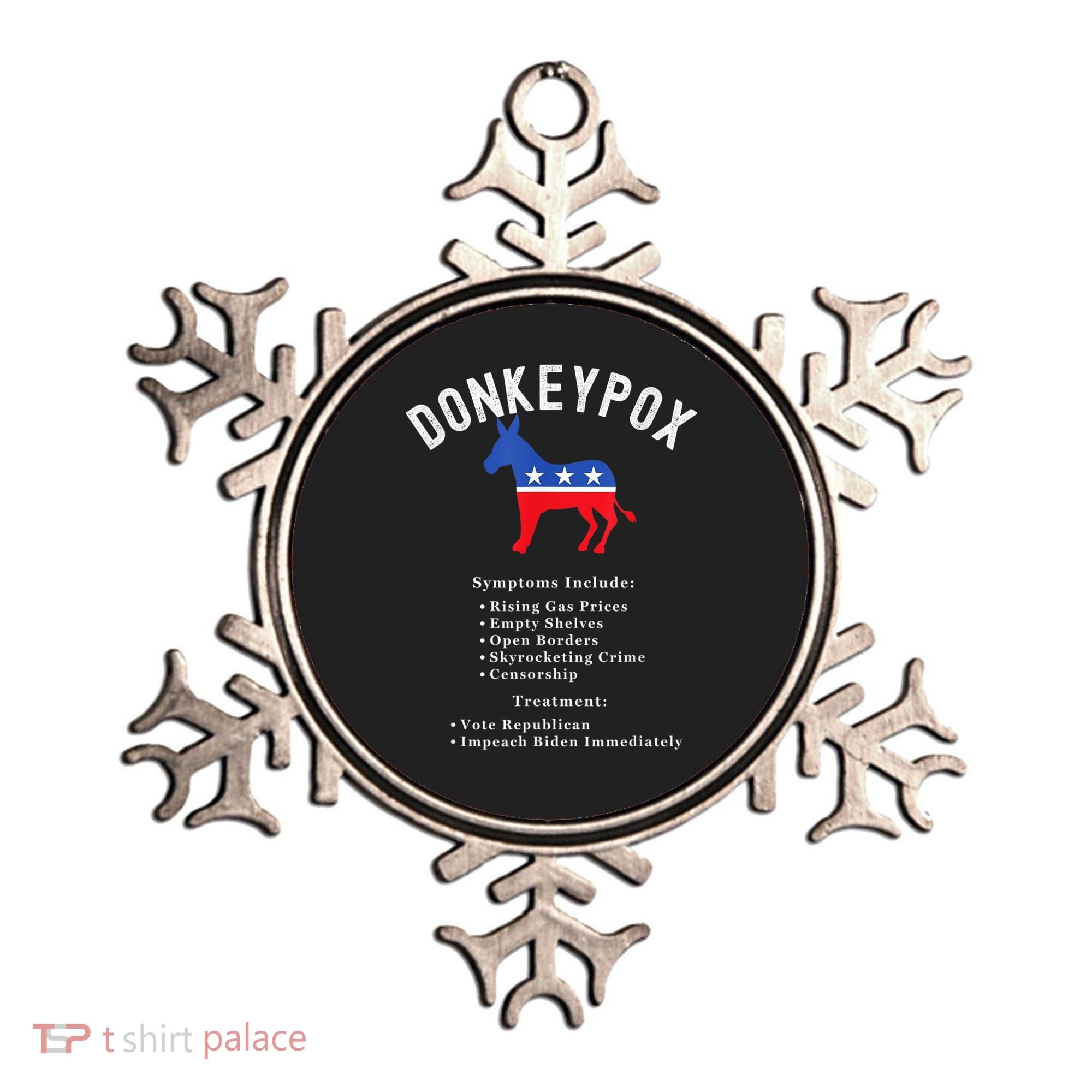 Funny Conservative Republican Anti Biden Donkeypox Ornament