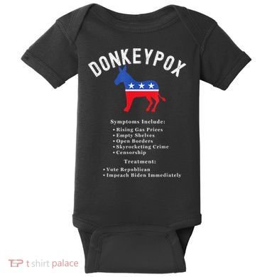 Funny Conservative Republican Anti Biden Donkeypox Baby Bodysuit
