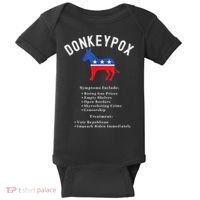 Funny Conservative Republican Anti Biden Donkeypox Baby Bodysuit thumb 0