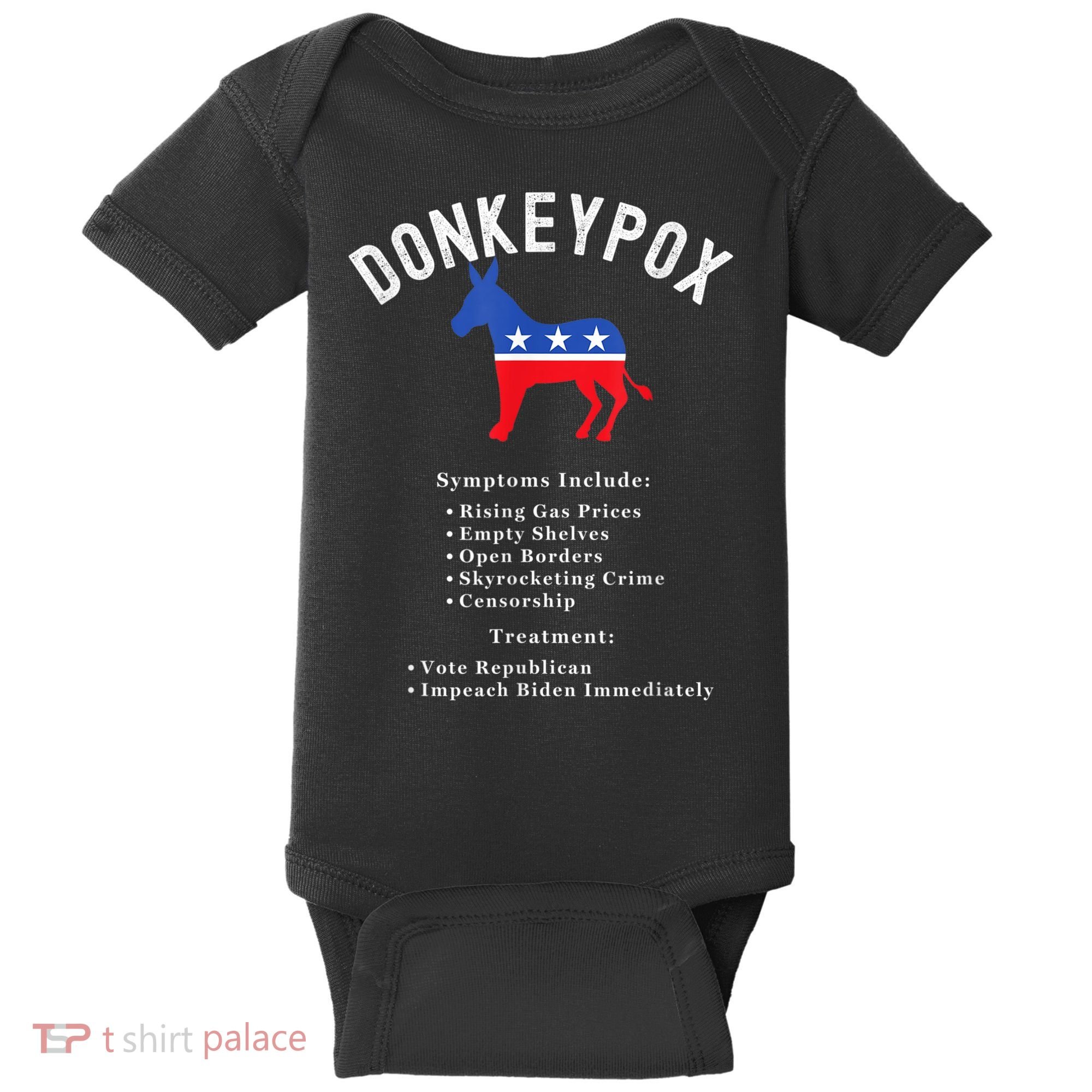 Funny Conservative Republican Anti Biden Donkeypox Baby Bodysuit