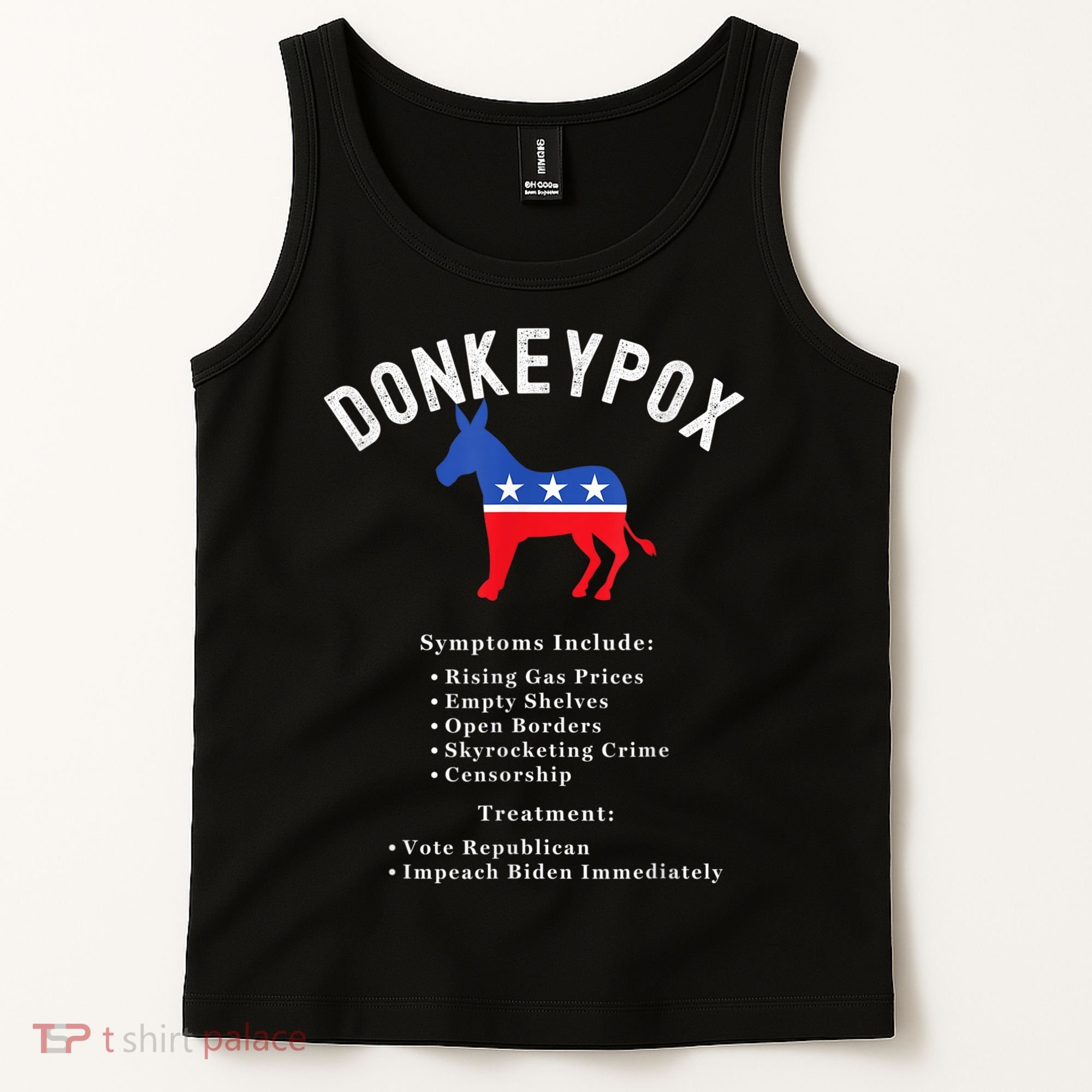 Funny Conservative Republican Anti Biden Donkeypox Tank Top