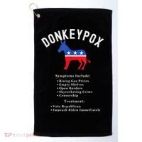 Funny Conservative Republican Anti Biden Donkeypox Golf Towel thumb 0