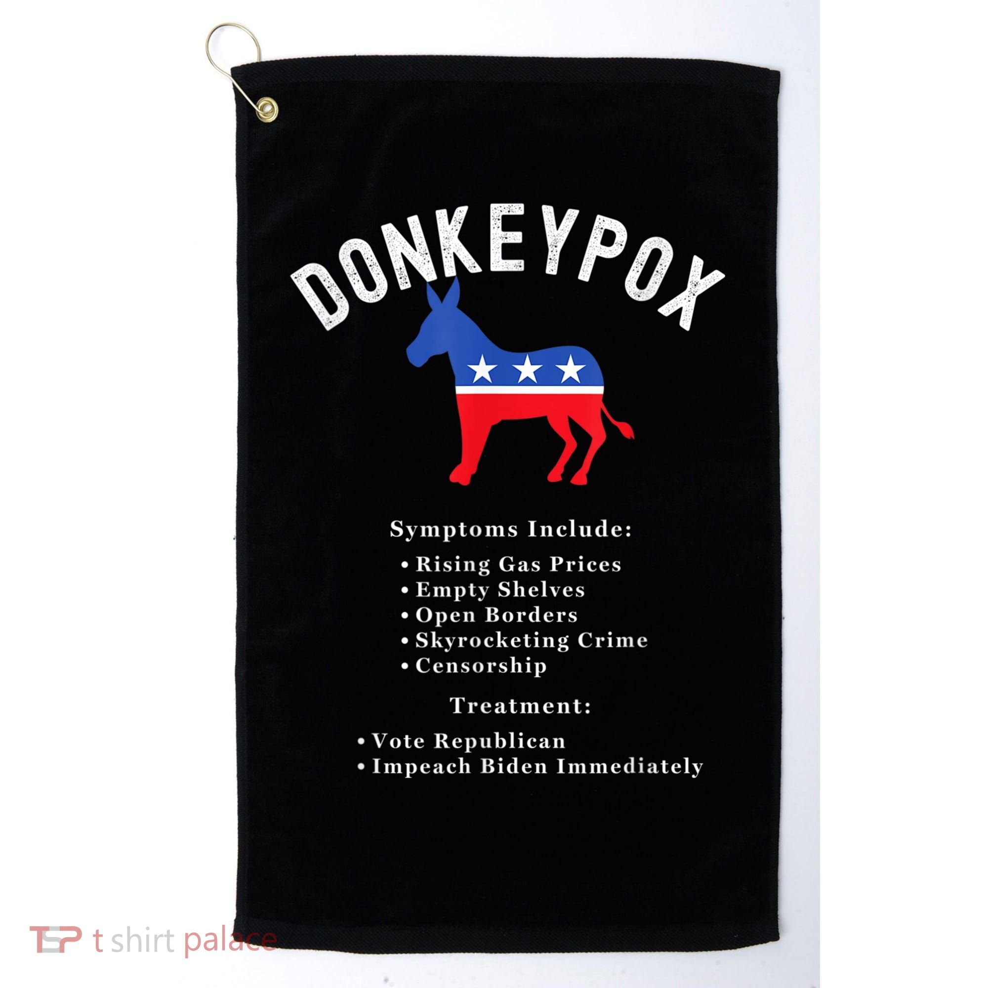 Funny Conservative Republican Anti Biden Donkeypox Golf Towel