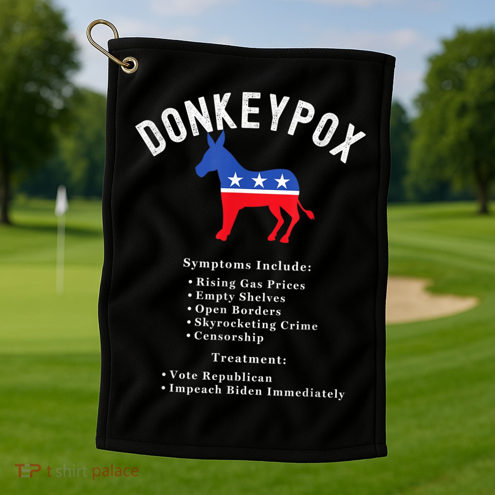 Funny Conservative Republican Anti Biden Donkeypox Golf Towel