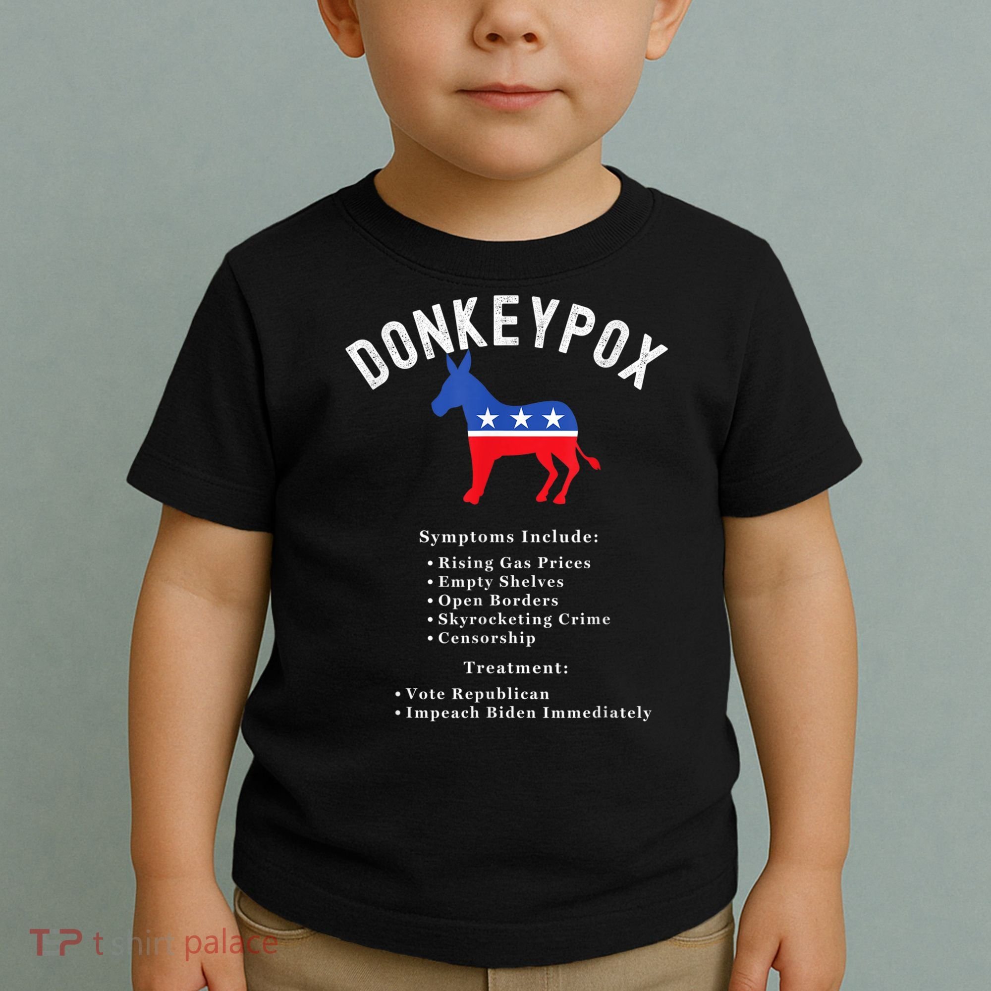 Funny Conservative Republican Anti Biden Donkeypox Toddler T-Shirt