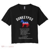 Funny Conservative Republican Anti Biden Donkeypox Women's Crop Top Tee thumb 0