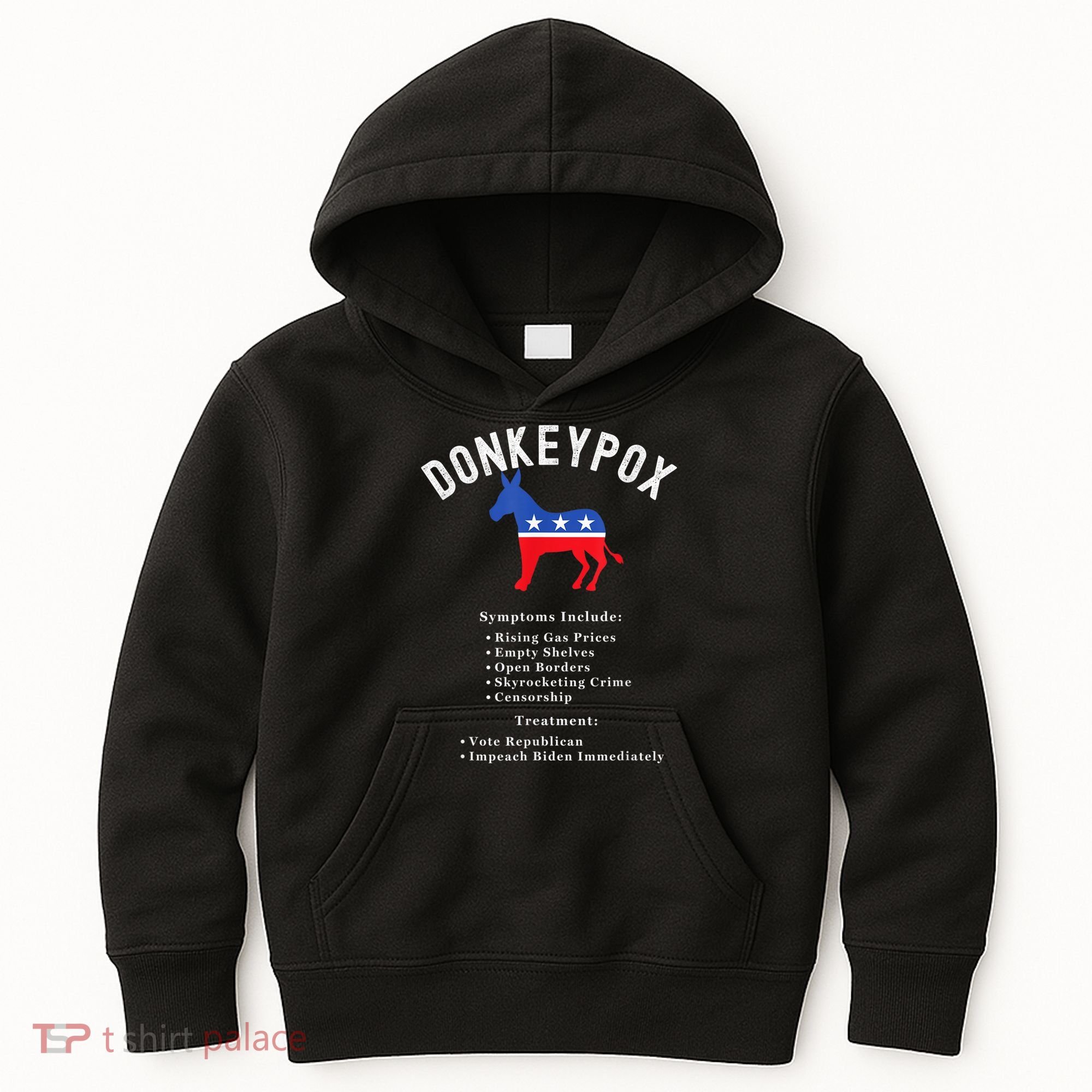 Funny Conservative Republican Anti Biden Donkeypox Kids Hoodie