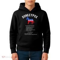 Funny Conservative Republican Anti Biden Donkeypox Kids Hoodie thumb 4