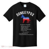 Funny Conservative Republican Anti Biden Donkeypox Kids T-Shirt thumb 0