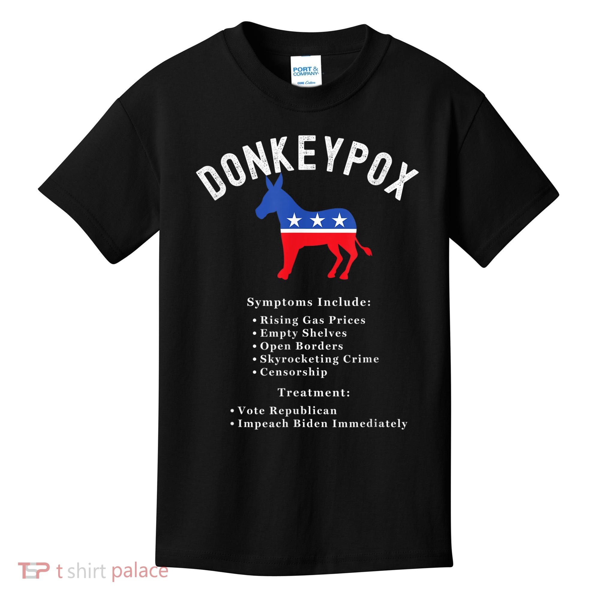 Funny Conservative Republican Anti Biden Donkeypox Kids T-Shirt