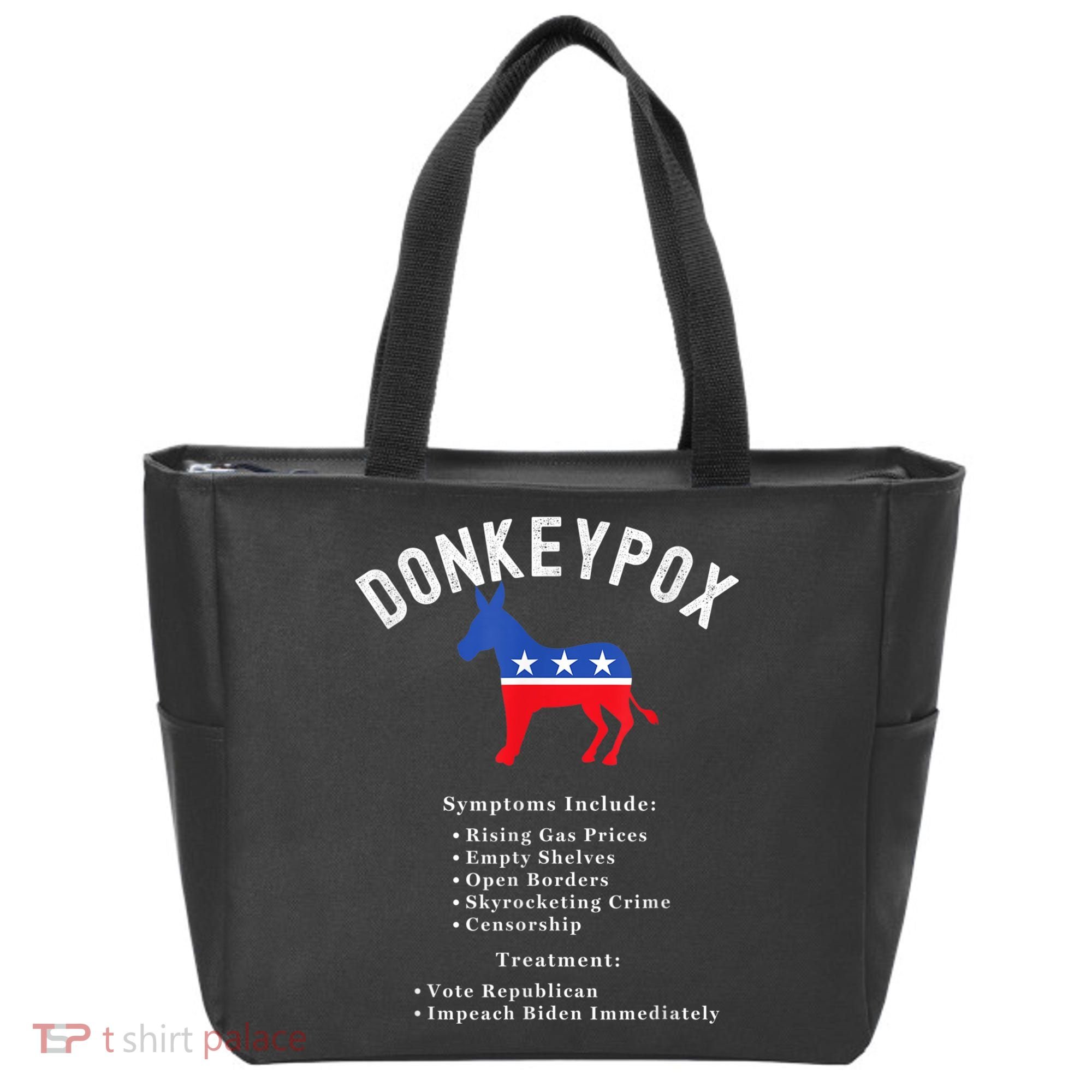 Funny Conservative Republican Anti Biden Donkeypox Tote Bag