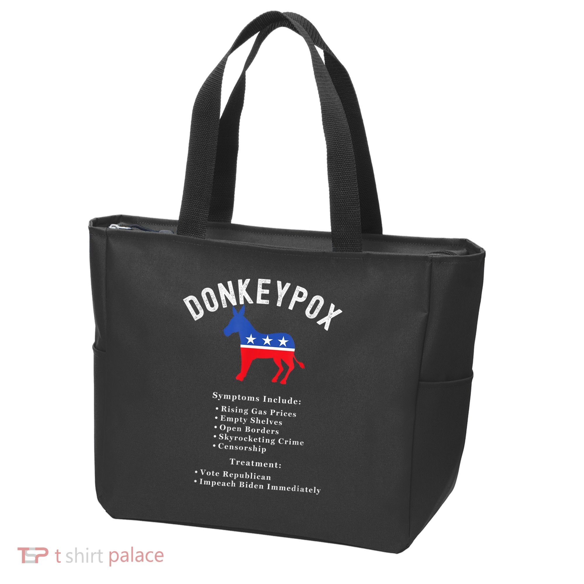 Funny Conservative Republican Anti Biden Donkeypox Tote Bag