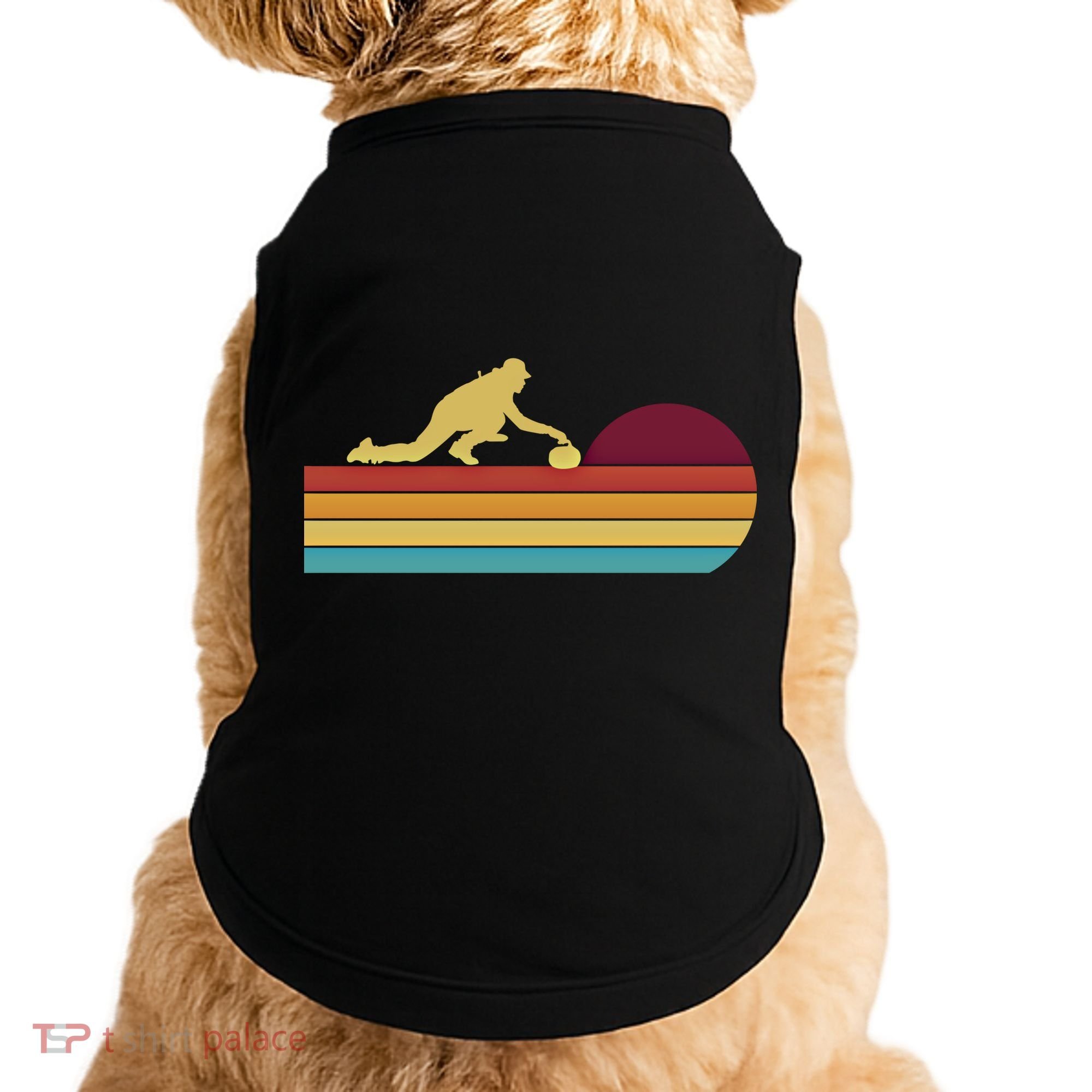 Funny Curling Retro Curler Ice Winter Sport Curlers Curling Gift Doggie Tank