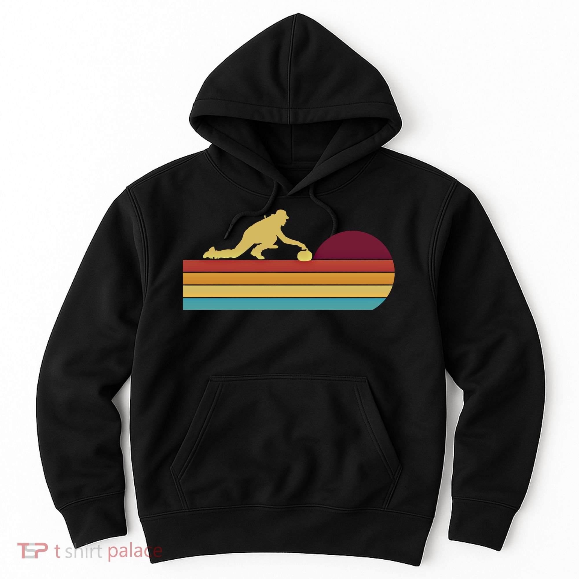 Funny Curling Retro Curler Ice Winter Sport Curlers Curling Gift Hoodie