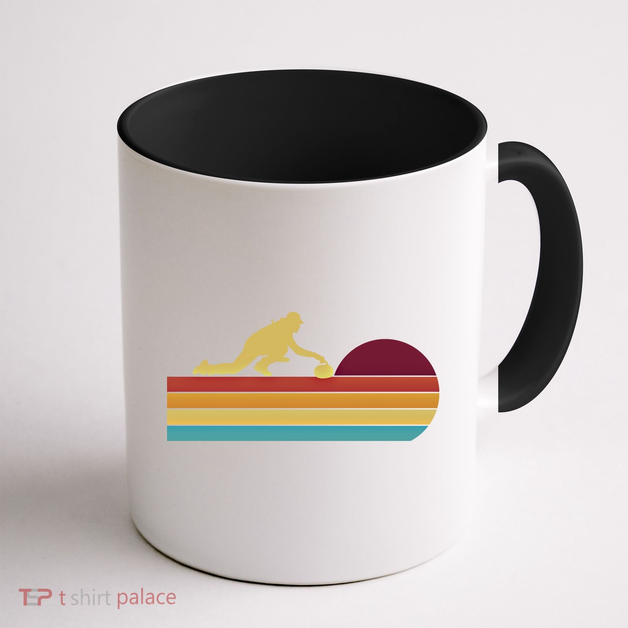 Funny Curling Retro Curler Ice Winter Sport Curlers Curling Gift Coffee Mug
