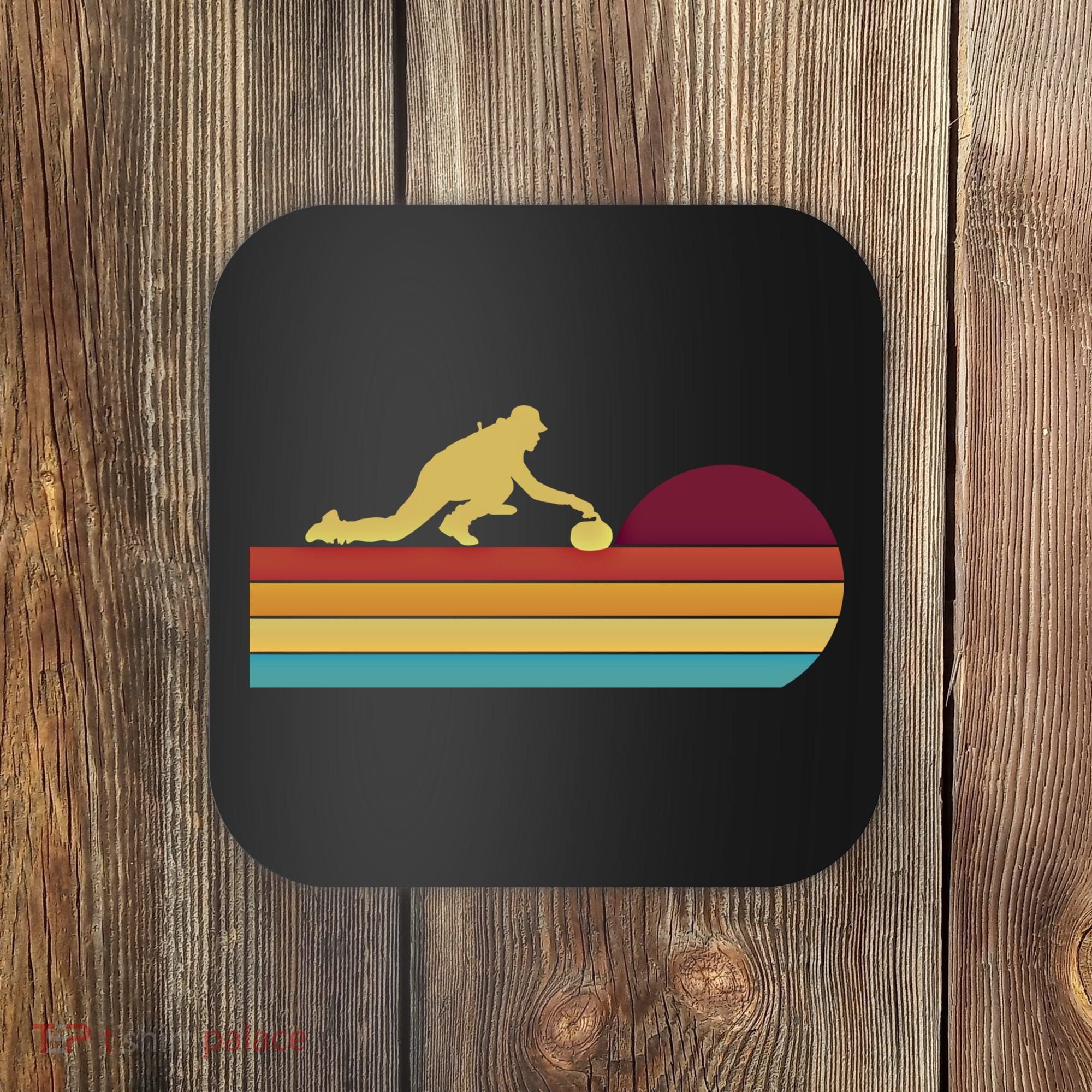 Funny Curling Retro Curler Ice Winter Sport Curlers Curling Gift Coaster