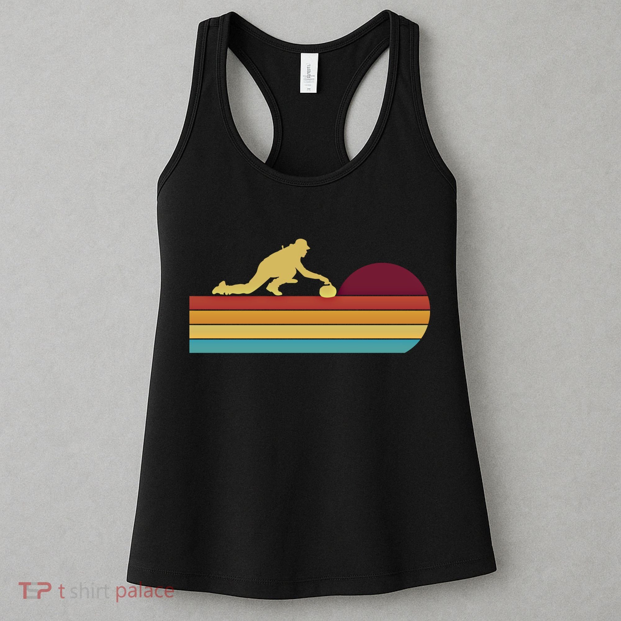 Funny Curling Retro Curler Ice Winter Sport Curlers Curling Gift Women's Tank Top