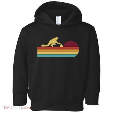 Funny Curling Retro Curler Ice Winter Sport Curlers Curling Gift Toddler Hoodie