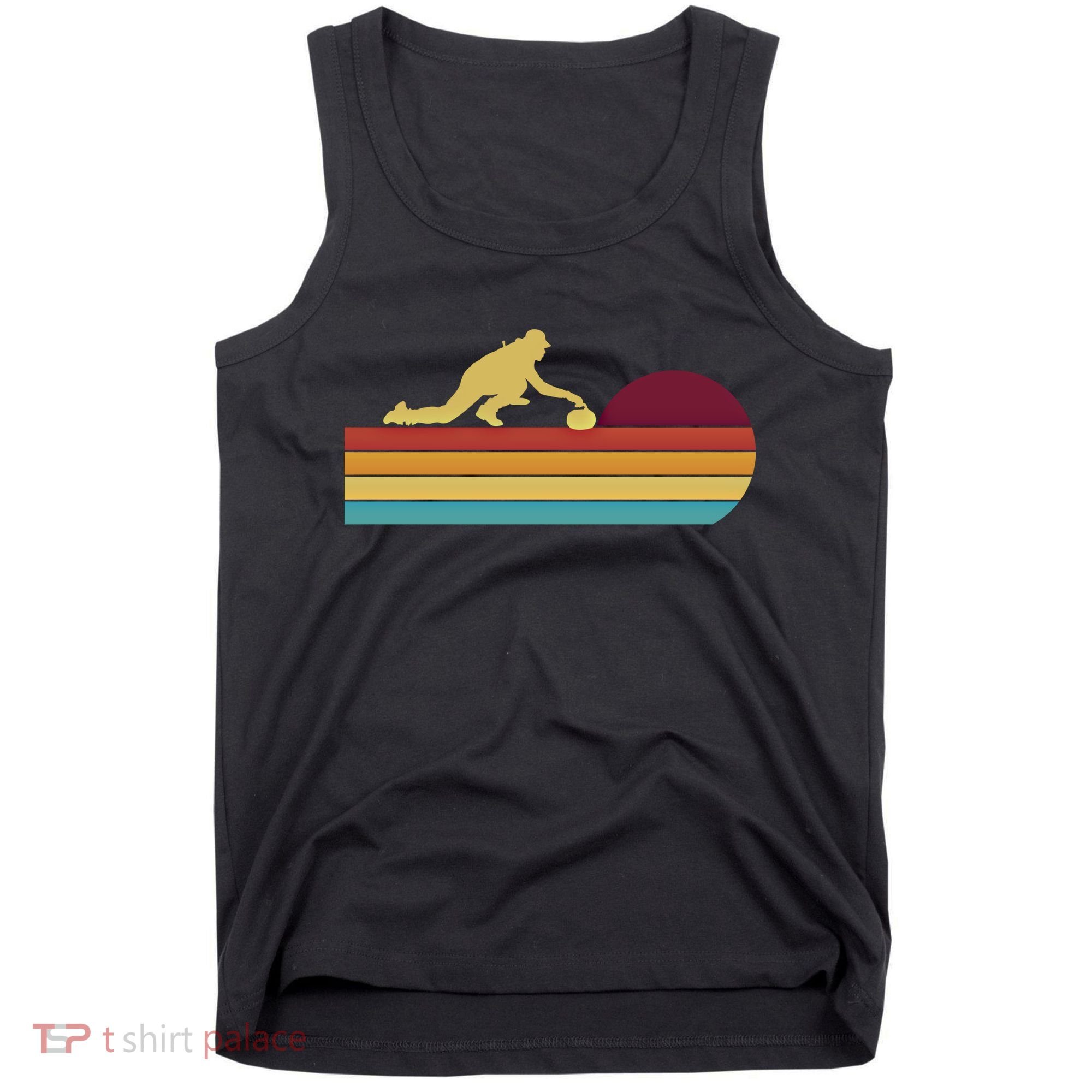 Funny Curling Retro Curler Ice Winter Sport Curlers Curling Gift Tank Top