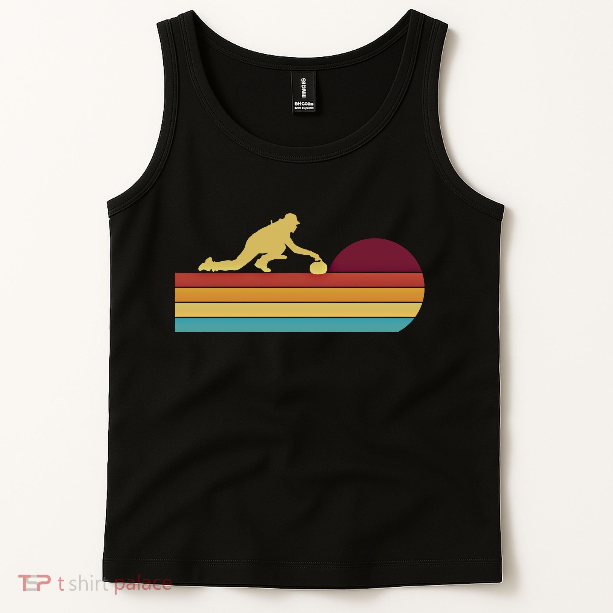 Funny Curling Retro Curler Ice Winter Sport Curlers Curling Gift Tank Top