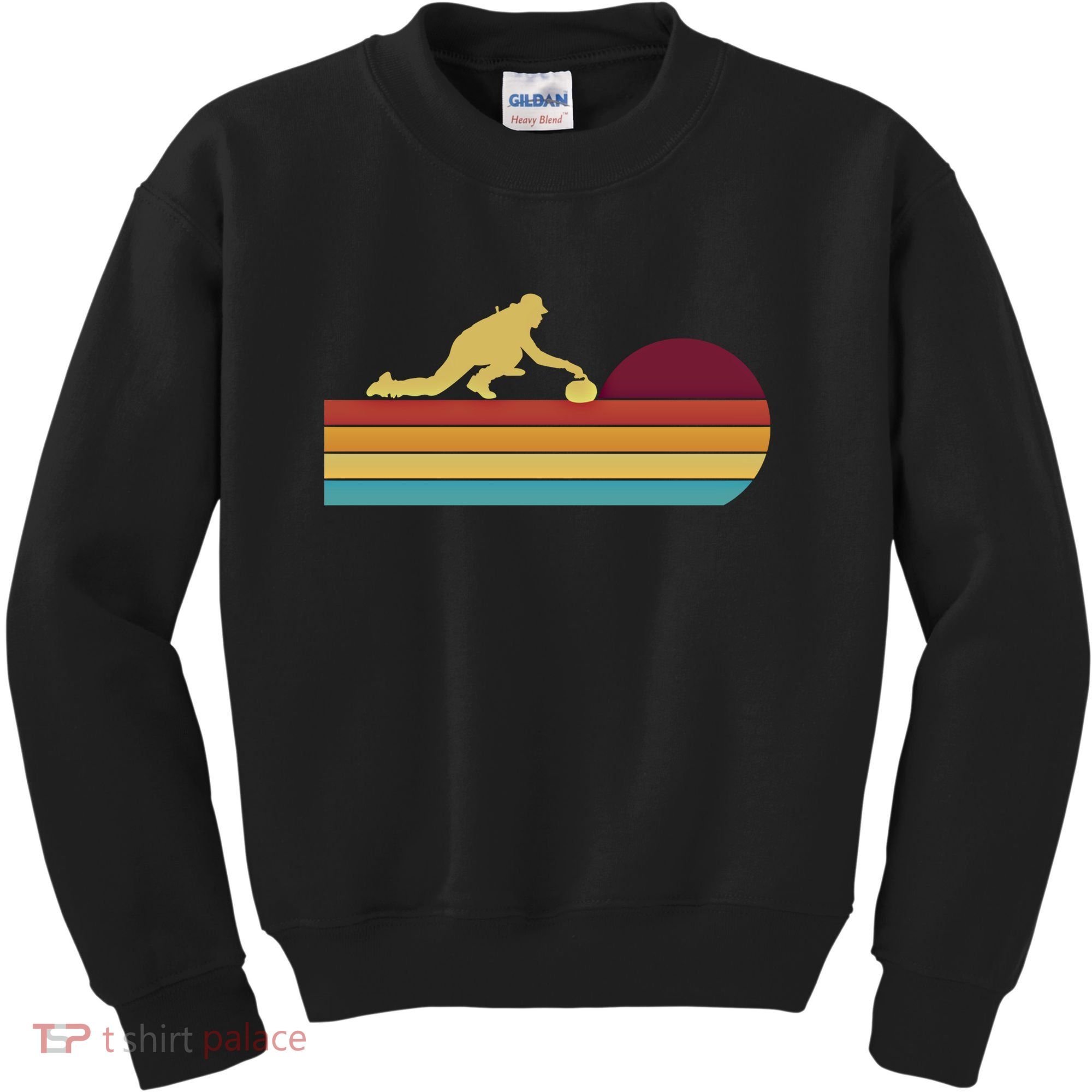 Funny Curling Retro Curler Ice Winter Sport Curlers Curling Gift Kids Sweatshirt