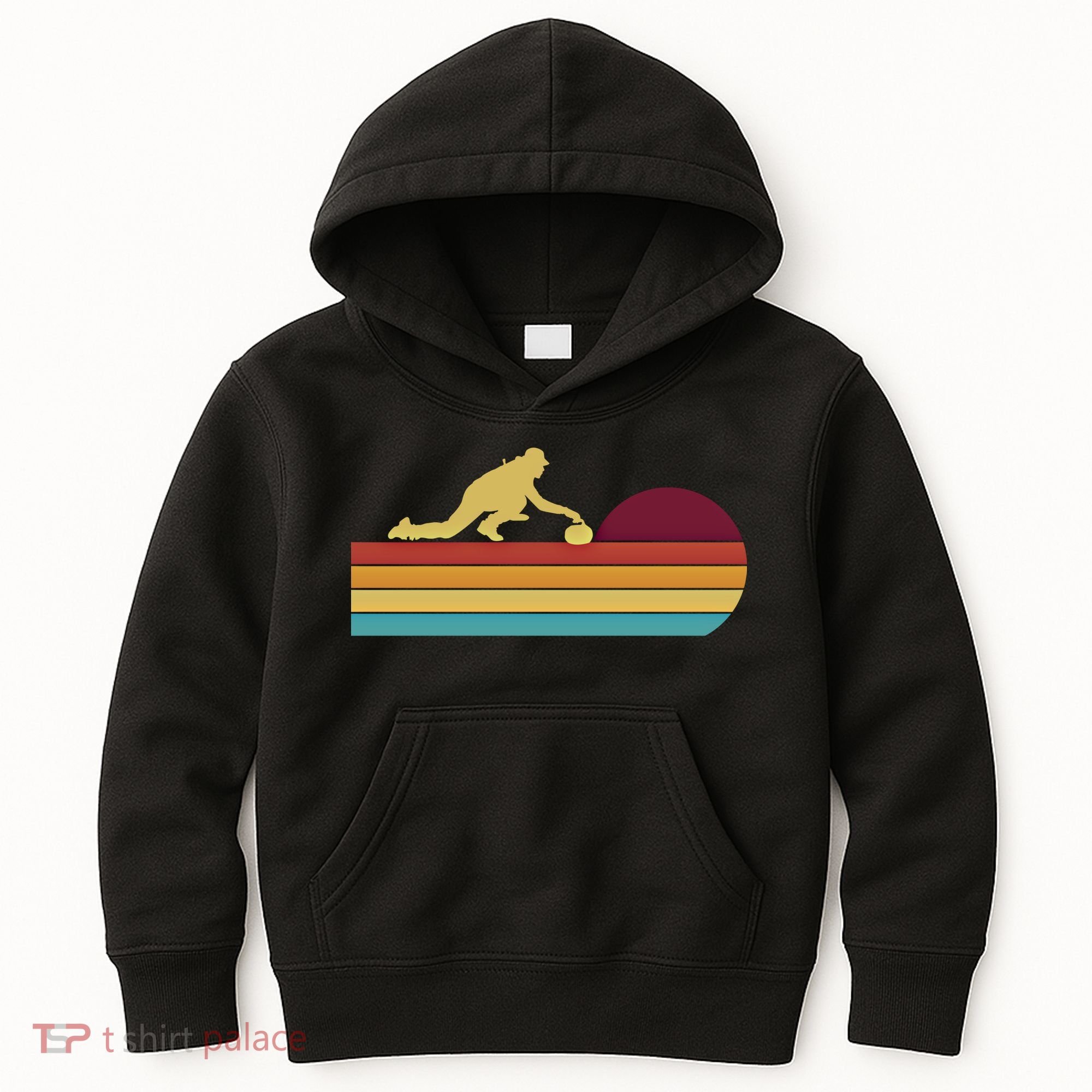 Funny Curling Retro Curler Ice Winter Sport Curlers Curling Gift Kids Hoodie