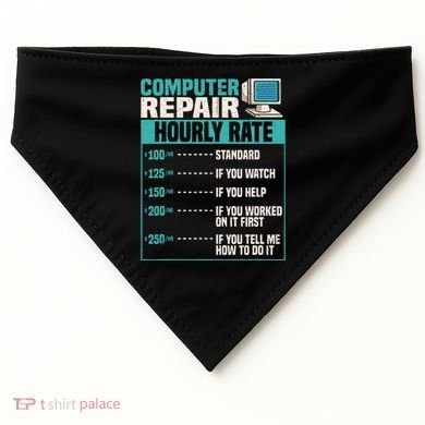Funny Computer Repair Hourly Rate USA-Made Doggie Bandana