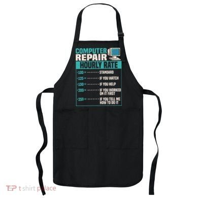 Funny Computer Repair Hourly Rate Apron