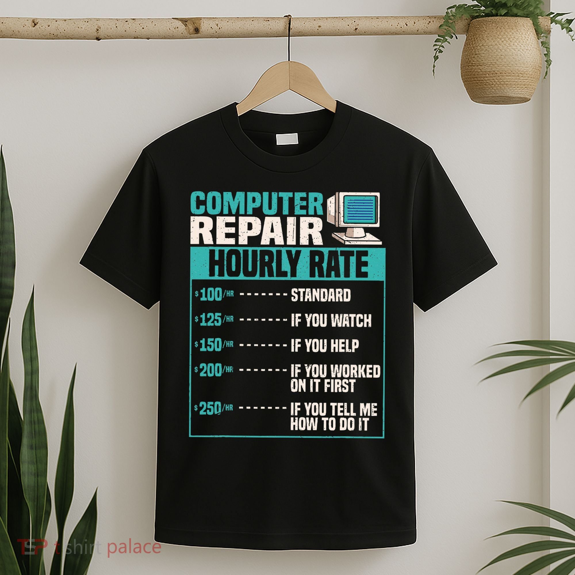 Funny Computer Repair Hourly Rate T-Shirt