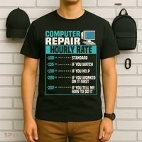 Funny Computer Repair Hourly Rate T-Shirt thumb 6