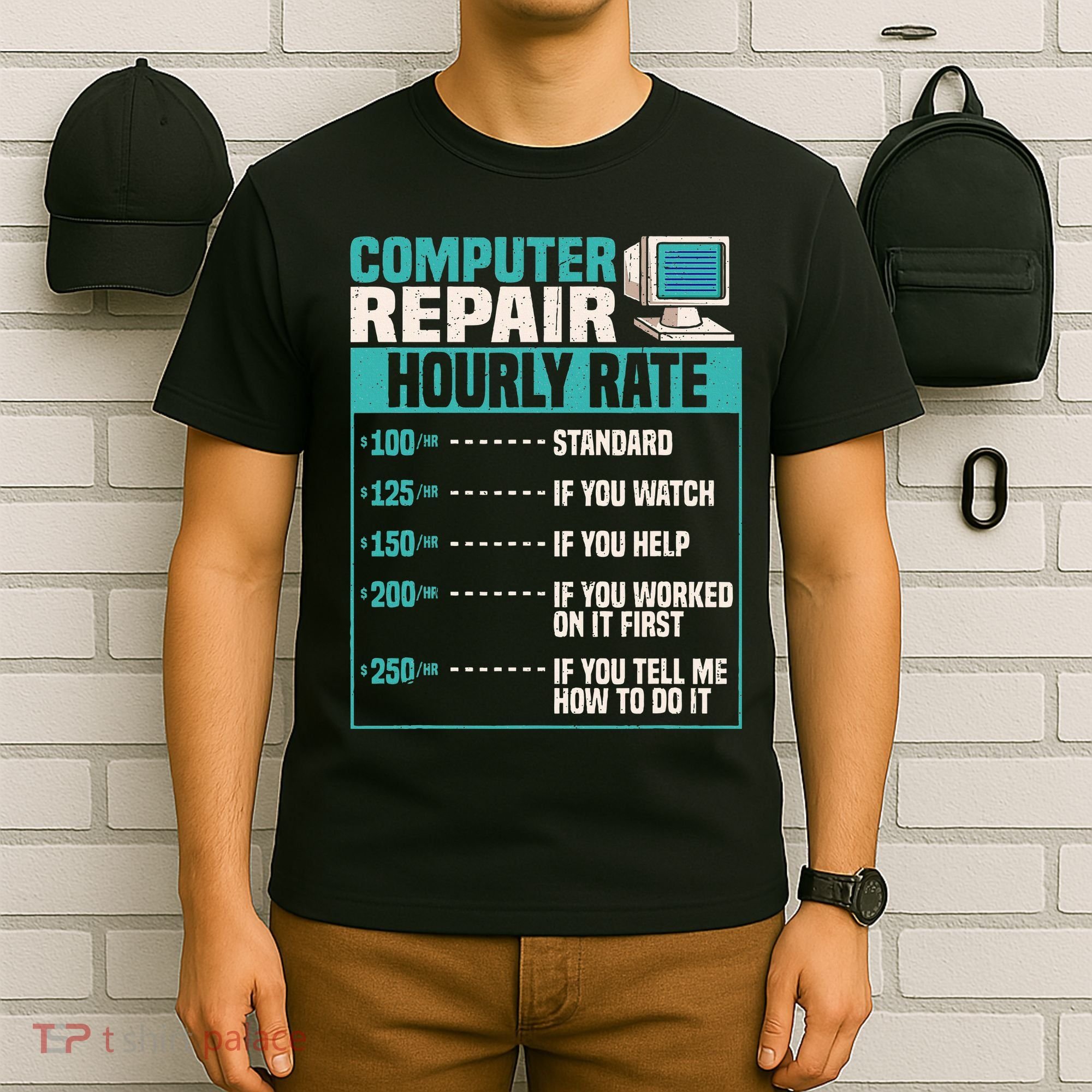 Funny Computer Repair Hourly Rate T-Shirt